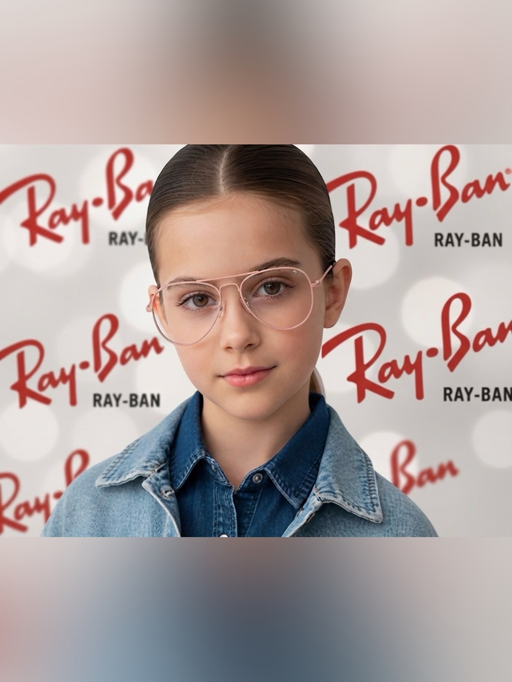 Authentic Ray-Ban Jr girls designer pink aviator prescription eyeglasses frames
